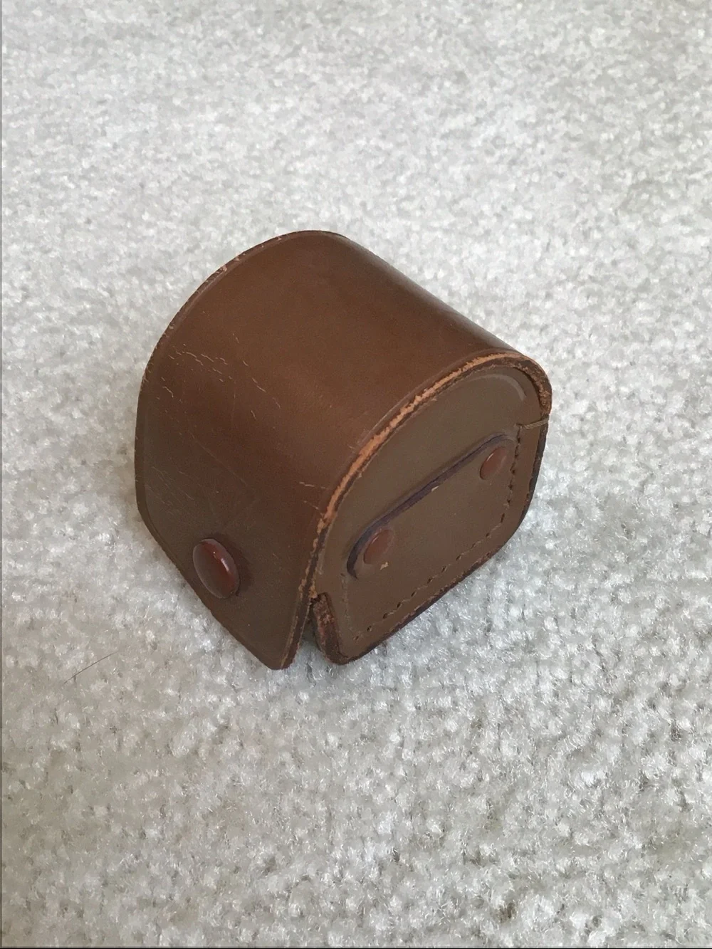 Vintage Chiyoko Brown Leather Case, 1 5/8” x 2”
